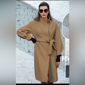 S.Deer Stylish Tan Belted Coat